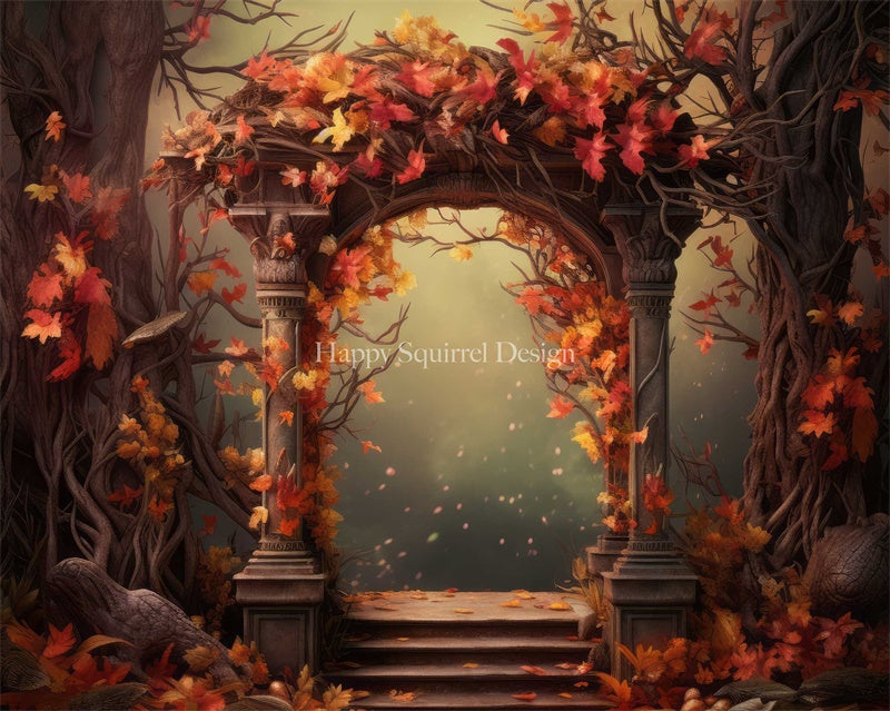 Gouden Herfst Esdoornbladboogachtergrond ontworpen door Happy Squirrel Design