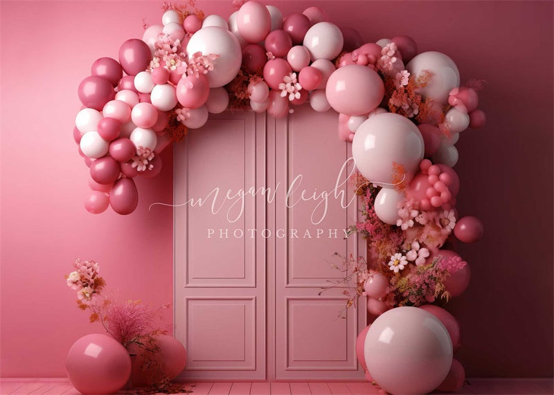 Roze Bliss Arch Foto Achtergrond Ontworpen door Megan Leigh Photography