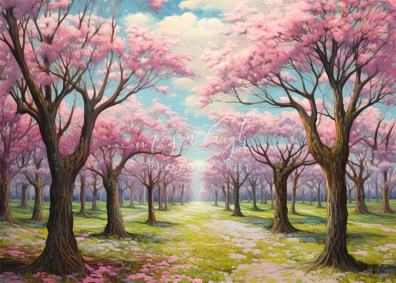 Kate Spring Pink Tree Blossoms Backdrop Designed by Megan Leigh Photography