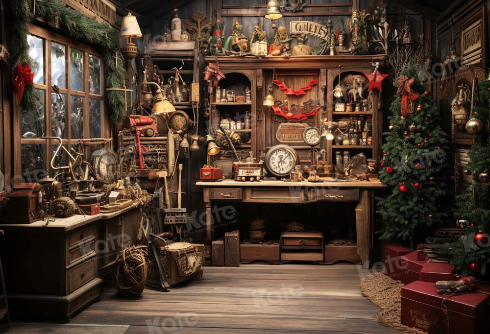 Kate Christmas Santa Workshop Room Backdrop Designed by Emetselch