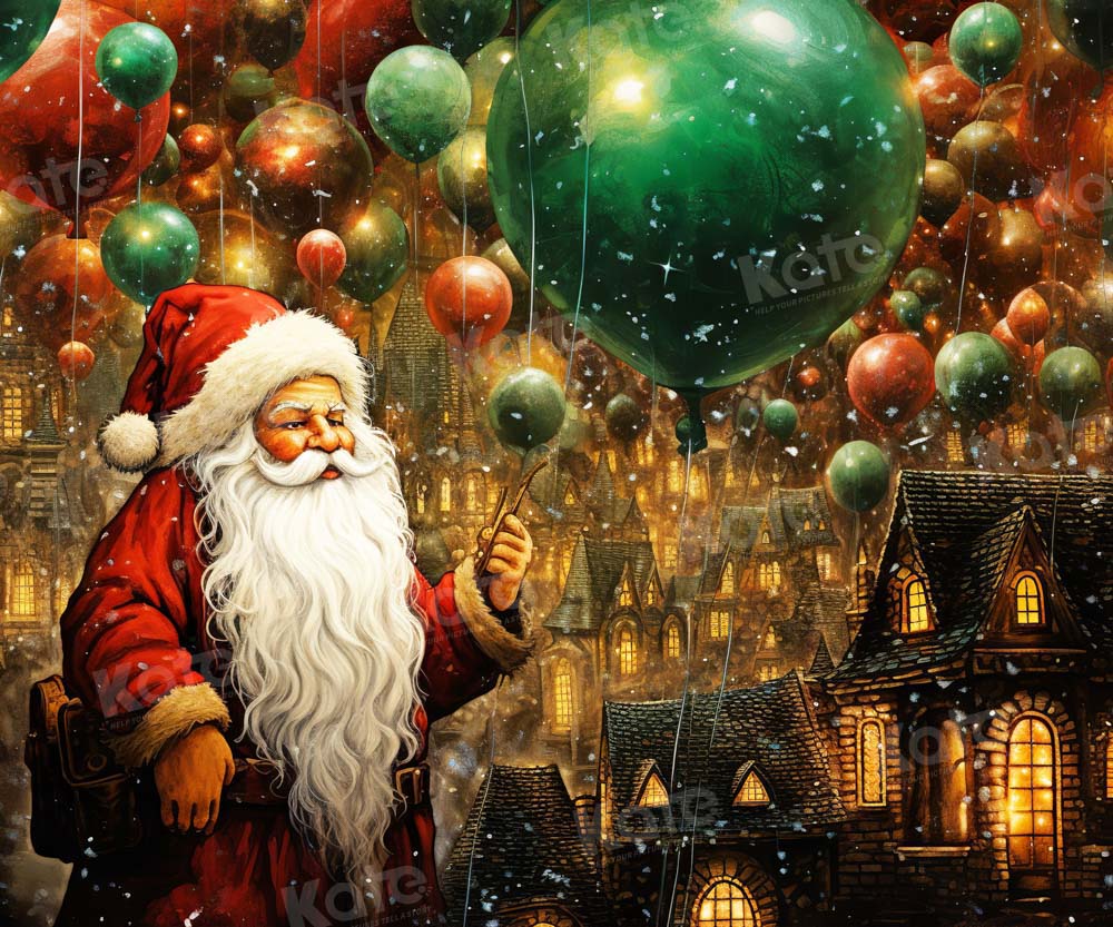 Kate Christmas Santa Balloon Backdrop for Photography