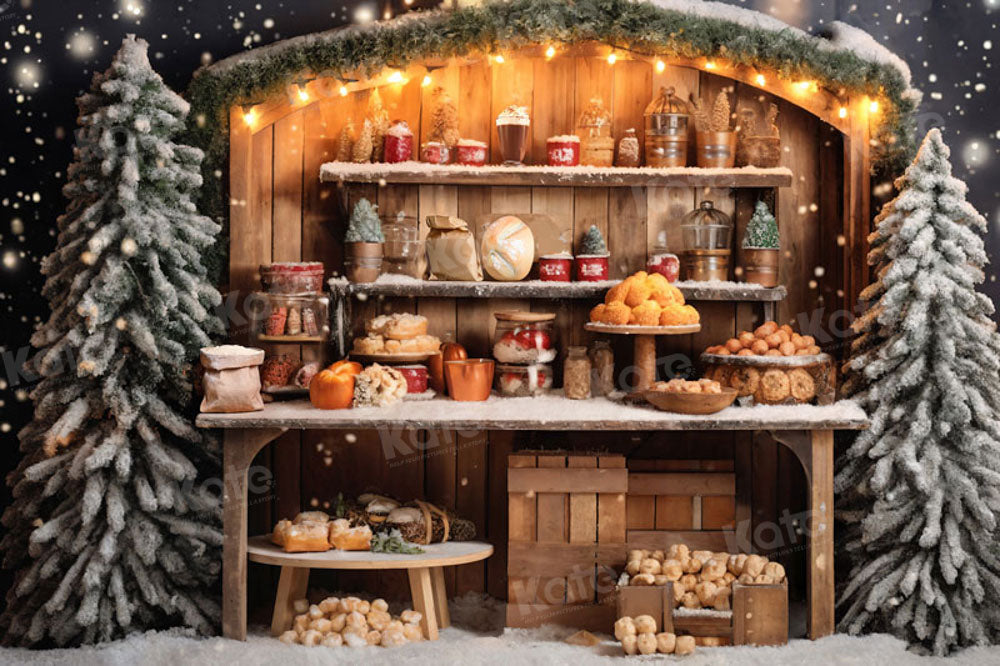 Kerst Hot Cocoa Cookie Achtergrond voor Fotografie