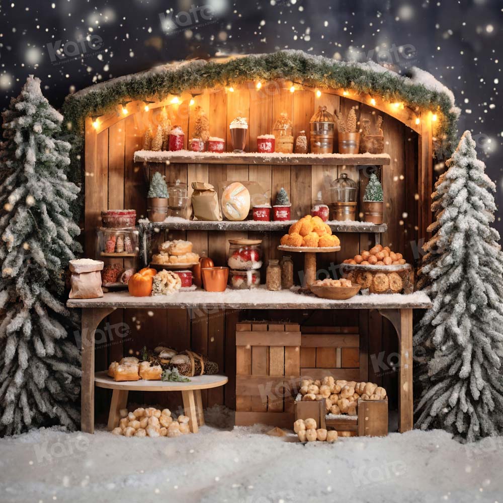 Kerst Hot Cocoa Cookie Achtergrond voor Fotografie