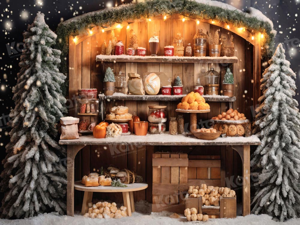 Kerst Hot Cocoa Cookie Achtergrond voor Fotografie