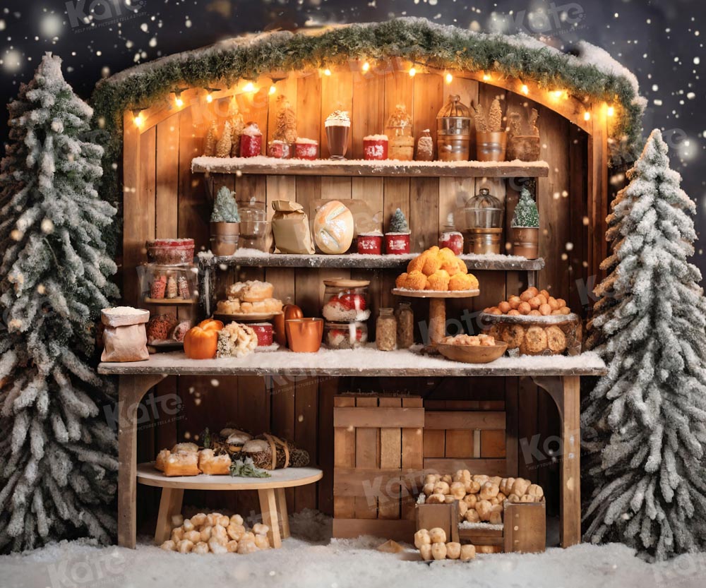 Kerst Hot Cocoa Cookie Achtergrond voor Fotografie