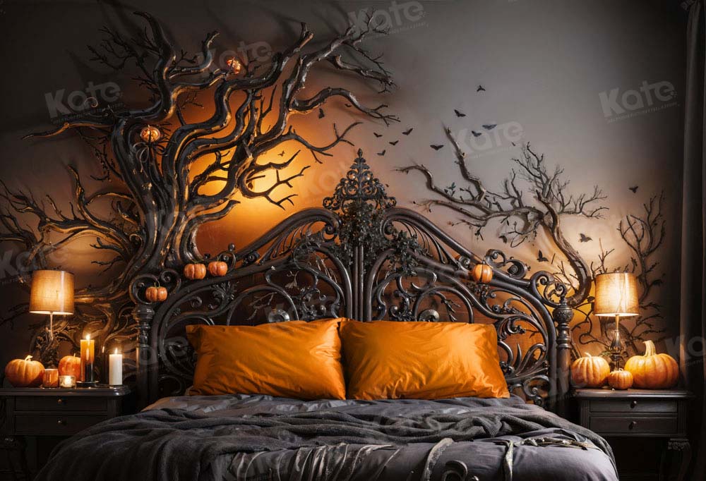 Kate Dark Bat Candle Bed Backdrop Designed by Emetselch