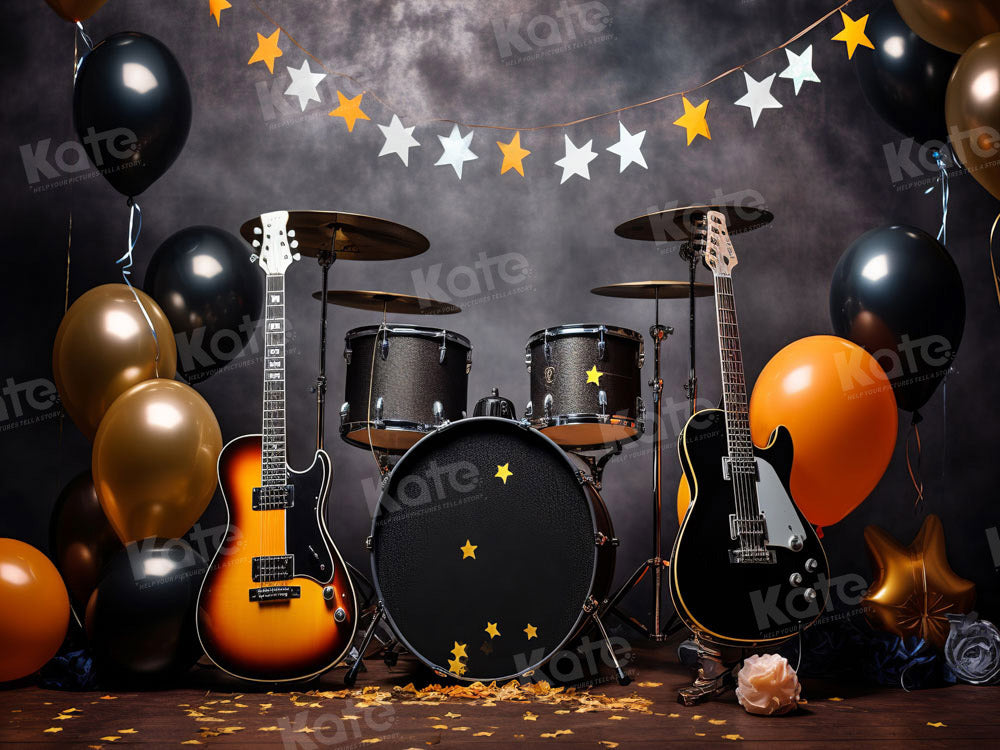 Kate Drum Guitar Balloon Band Backdrop for Photography