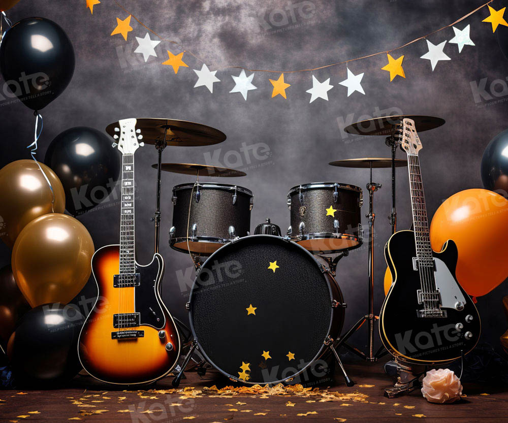 Kate Drum Guitar Balloon Band Backdrop for Photography