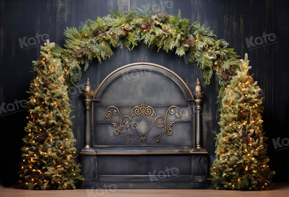 Kerstboom Zwart Achtergrond voor Fotografie