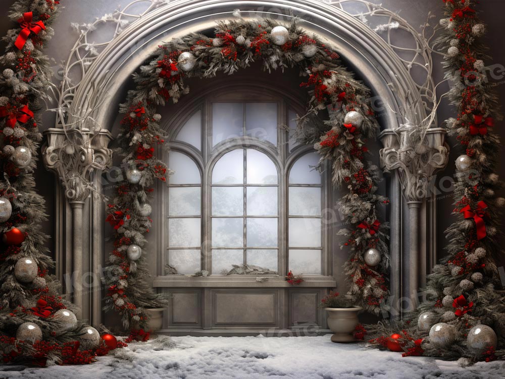 Kate Christmas Balloon Arch Window Backdrop for Photography