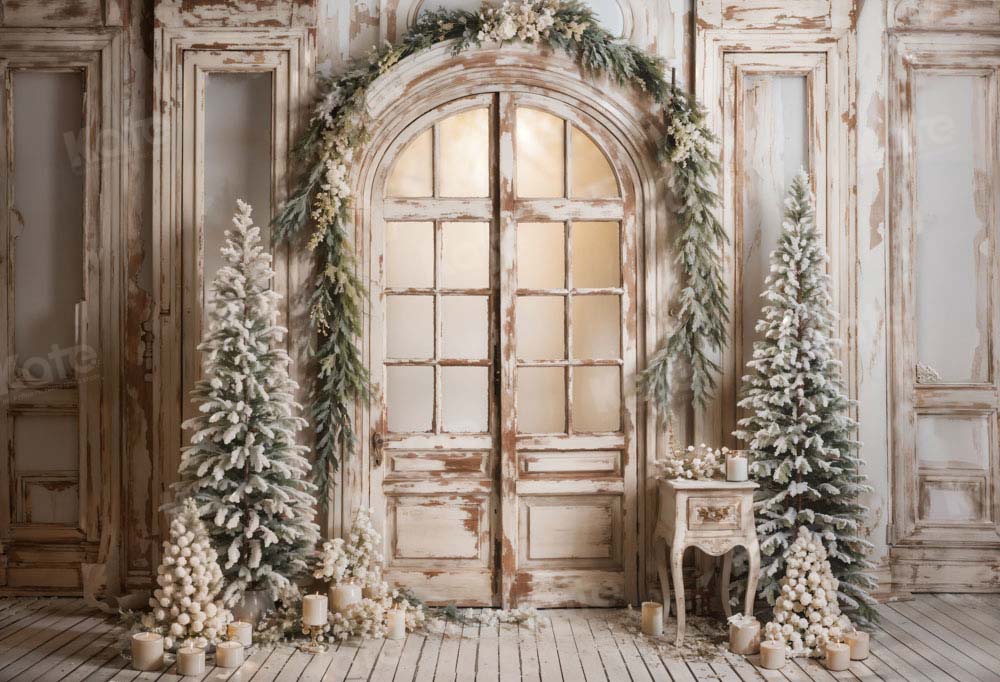 Kate Christmas Tree Door Candles Backdrop Designed by Emetselch