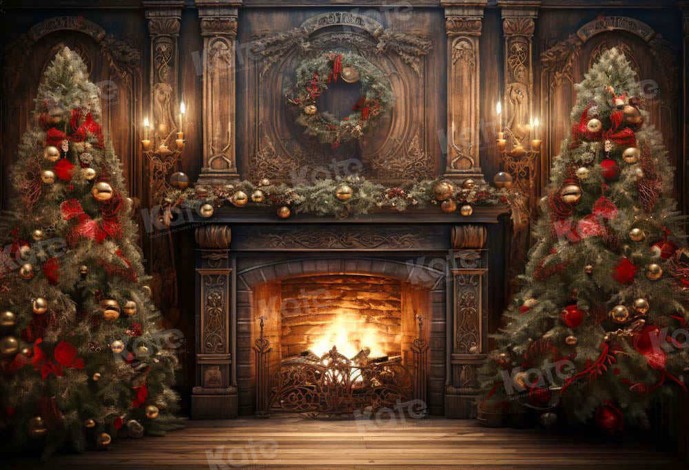 Kerstboom slinger vlammen achtergrond ontworpen door Chain Photography