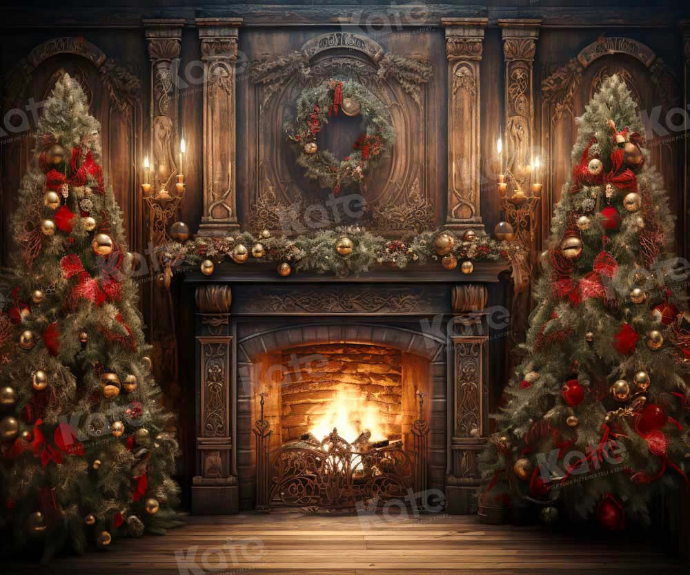 Kerstboom slinger vlammen achtergrond ontworpen door Chain Photography