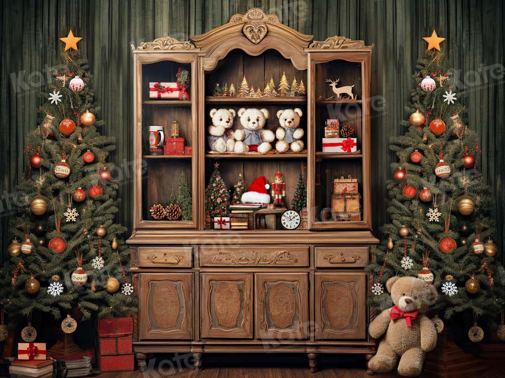 Árbol de Navidad Oso Armario Fondo de fotografía Diseñado por Chain Photography