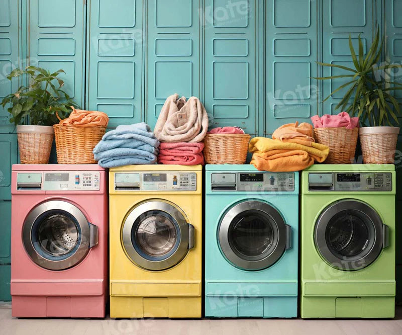 Kate Laundry Day Colorful Washing Machine Spring Photo Kit Photography Backdrops&Props Themed Bundle