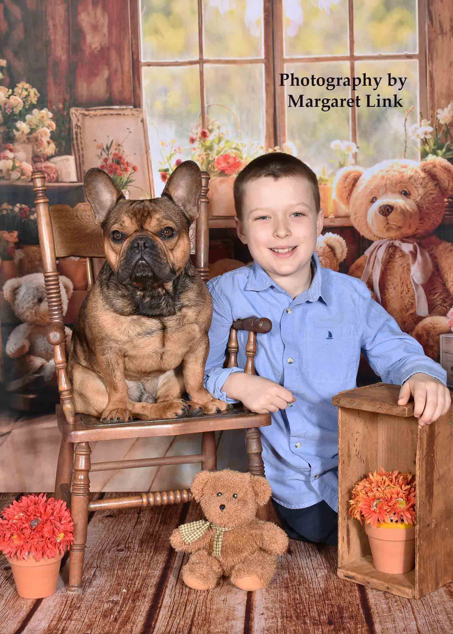 Kate Pet Spring Flowers Bear Window Backdrop Designed by Emetselch