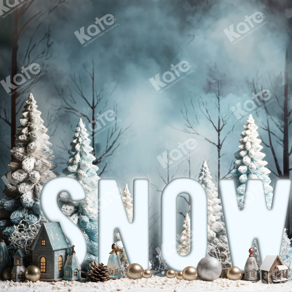 Kate Christmas Tree Snow Day Backdrop Designed by Chain Photography