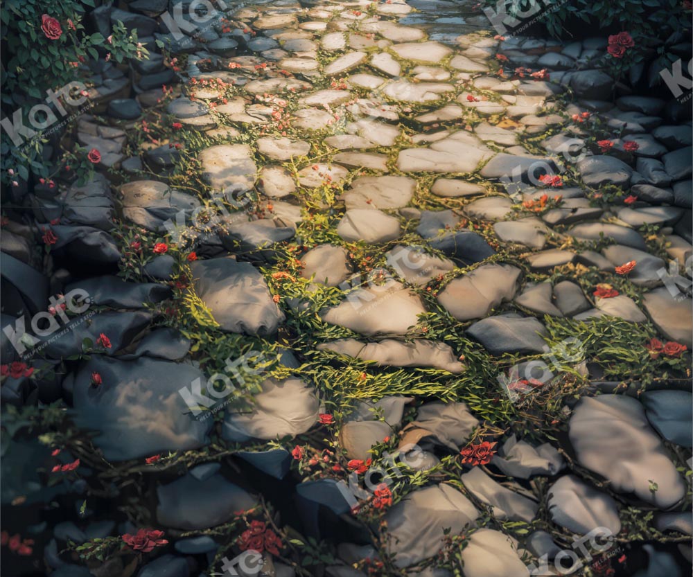 Kate Spring Grass Stone Floor Backdrop Designed by Kate Image