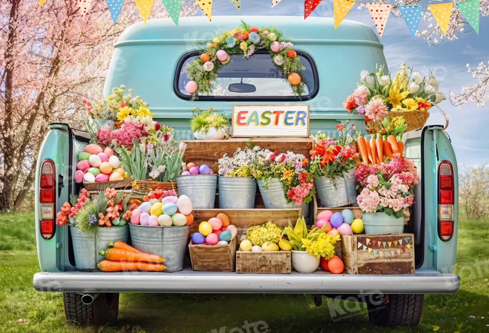 Kate Easter Truck Green Plant Backdrop Designed by Emetselch