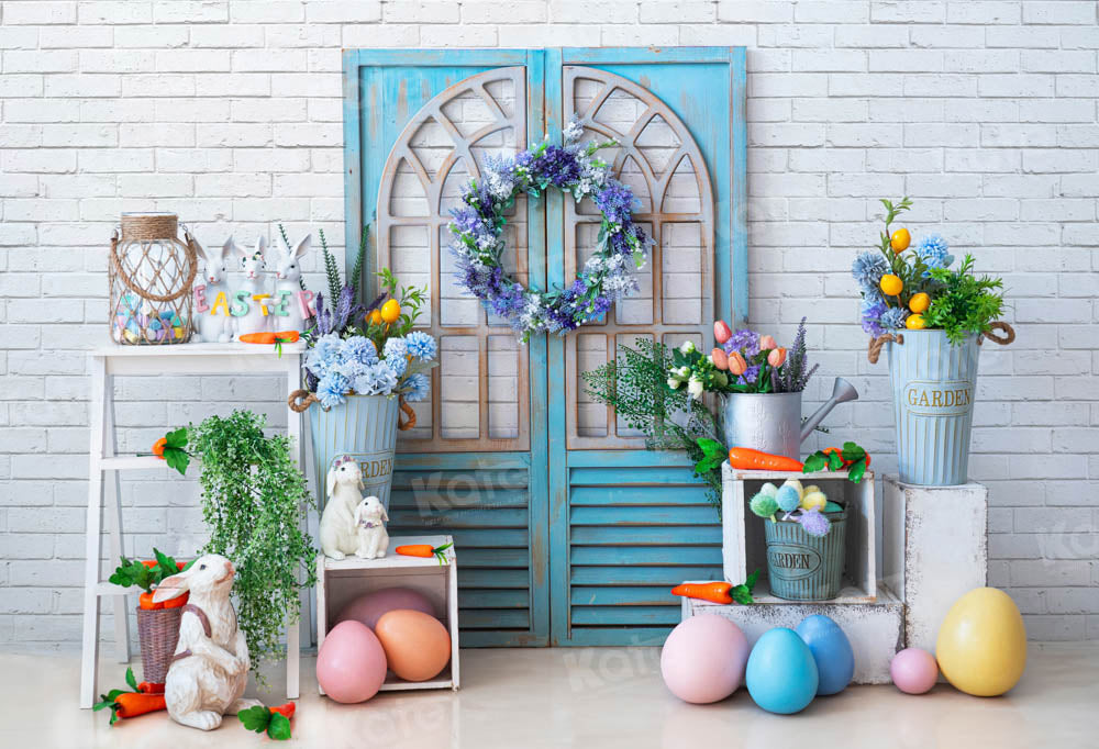 Kate Easter Egg Green Plant Bunny Backdrop Designed by Emetselch