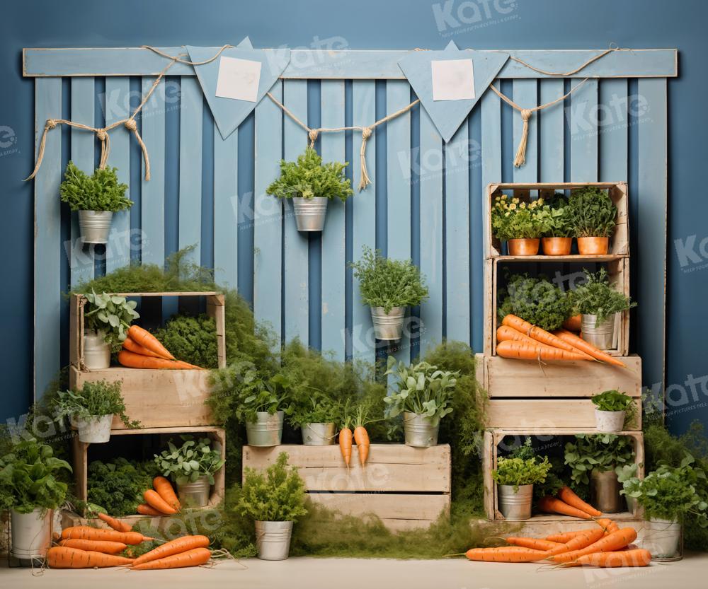 Kate Spring Carrot Green Plants Backdrop Designed by Emetselch