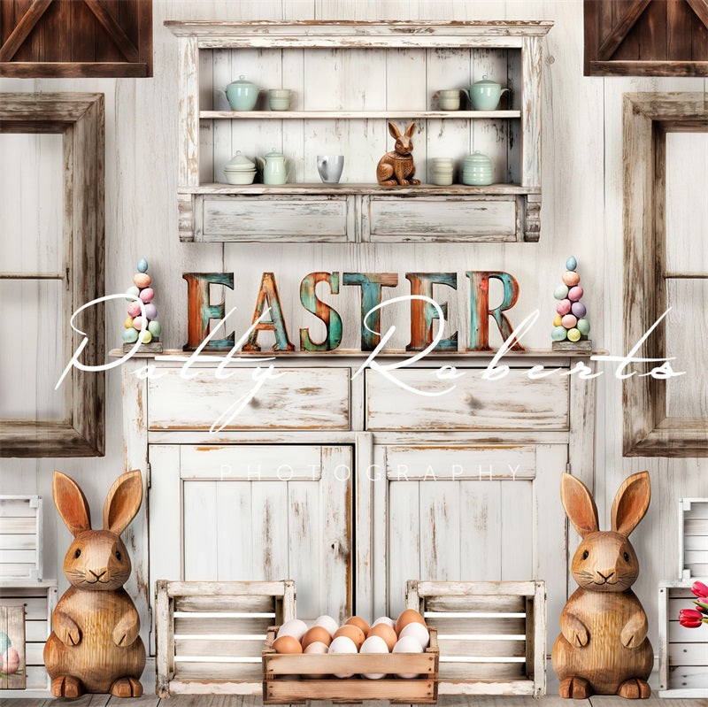 Kate Rustic Easter Rabbits Backdrop Designed by Patty Robert
