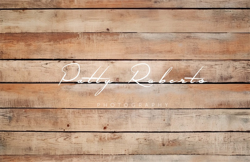 Kate Warm Distressed Wooden Planks Floor Backdrop Designed by Patty Robert