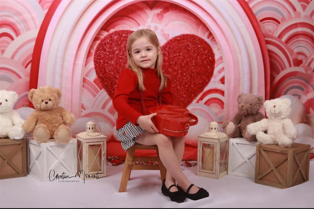 Kate Pink Valentine's Day Love Balloons Backdrop Designed by Emetselch