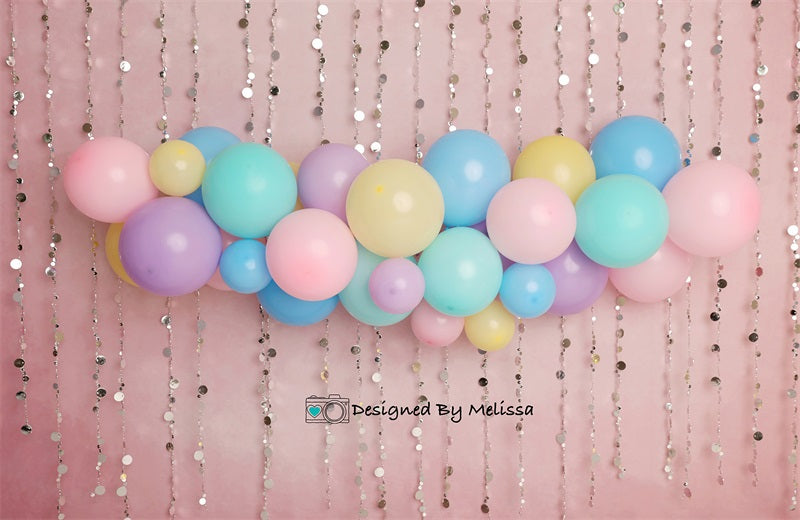 Pastel Balloons Foto Achtergrond Ontworpen door Melissa King