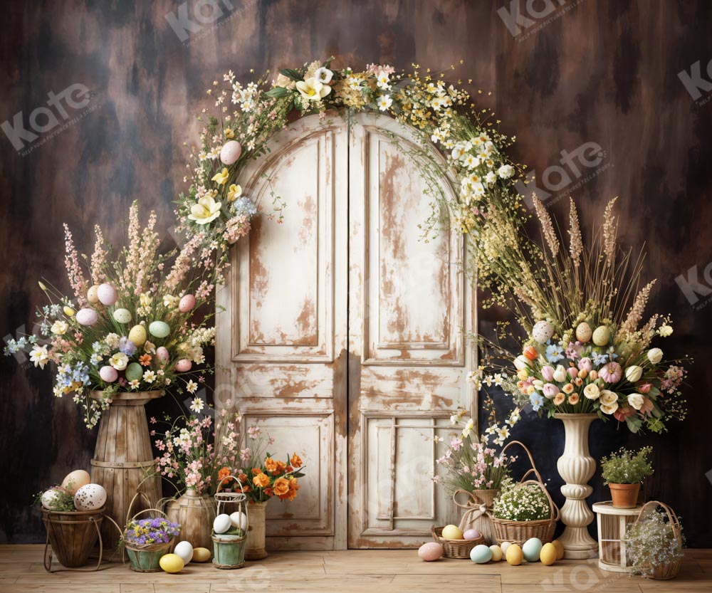 Kate Easter Egg Flower White Wooden Door Backdrop Designed by Chain Photography