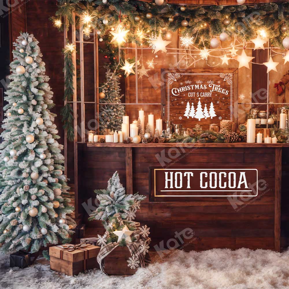 Kerst Hot Cocoa Candle Foto Achtergrond Ontworpen door Chain Photography