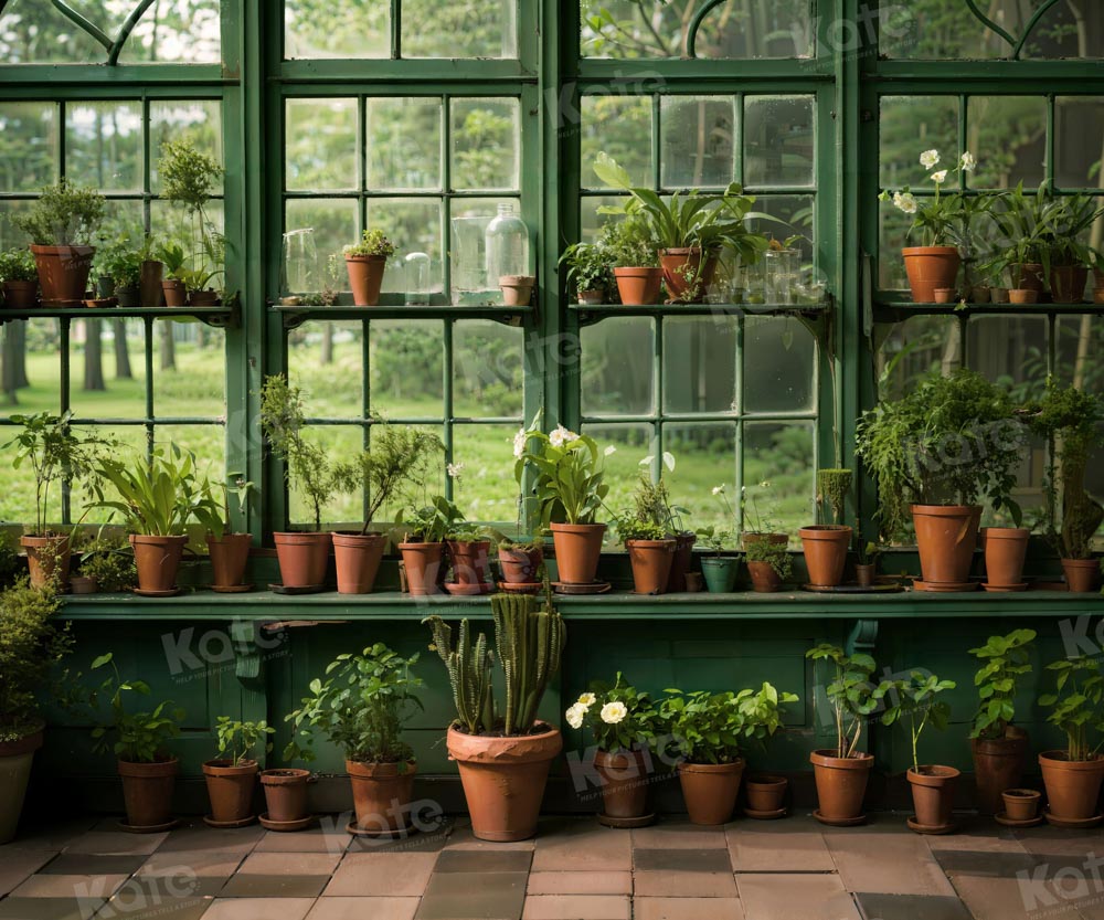 Lentegroene Planten Foto Achtergrond voor Raamruimte Ontworpen door Chain Photography