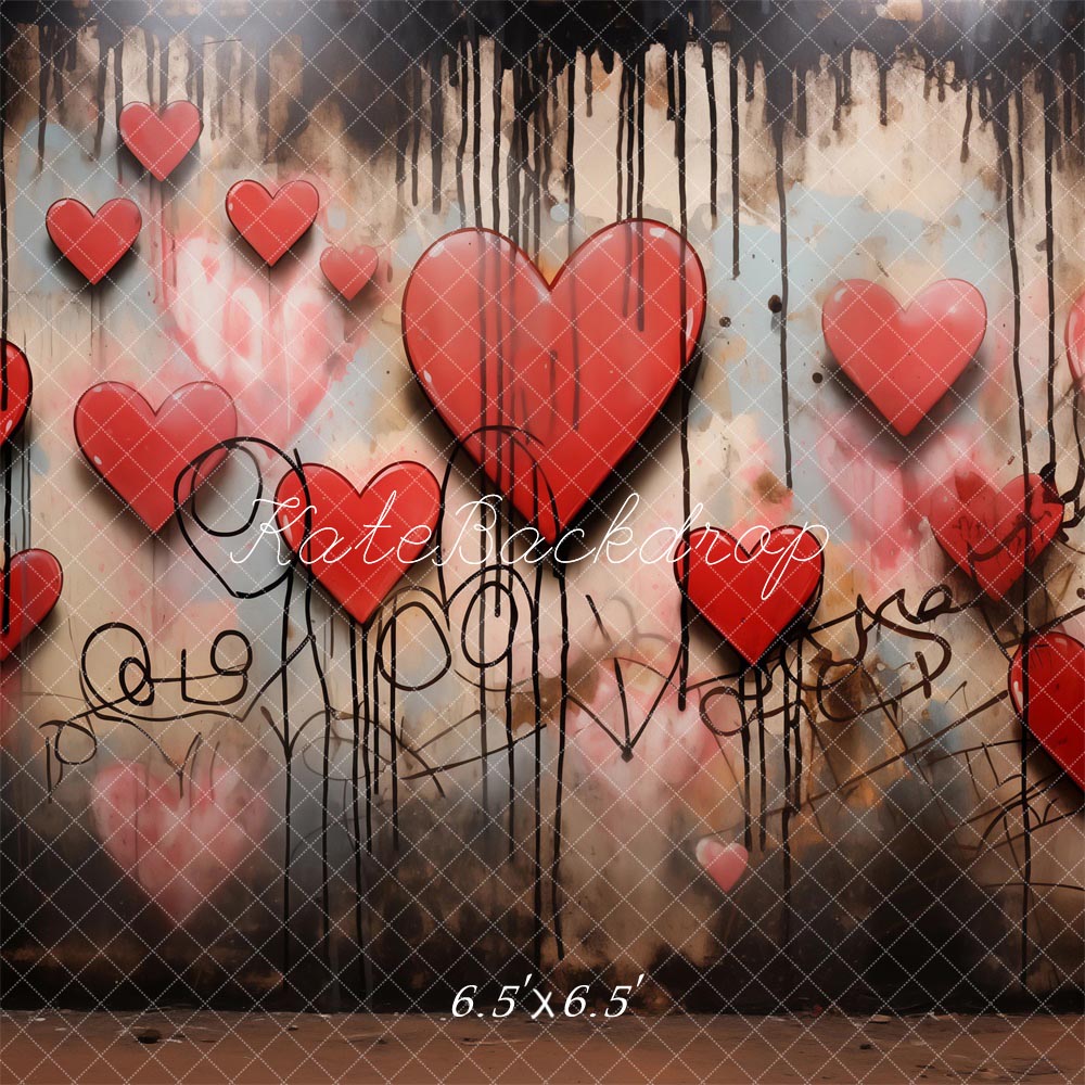 Valentine Liefde Graffiti Muur Foto Achtergrond Ontworpen door Chain Photography