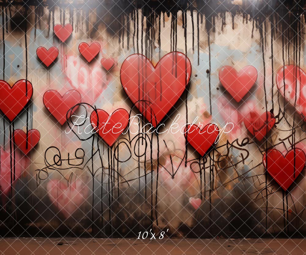 Valentine Liefde Graffiti Muur Foto Achtergrond Ontworpen door Chain Photography