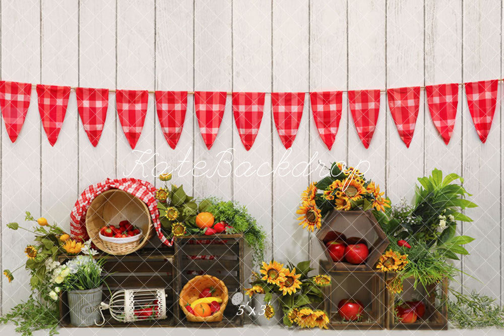 Kate Spring Green Plant Sunflower Wall Backdrop Designed by Emetselch