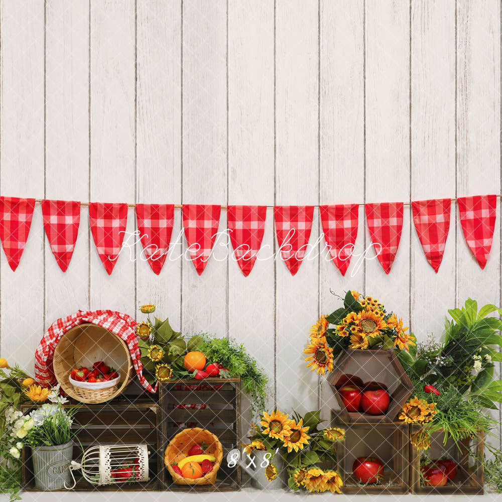 Kate Spring Green Plant Sunflower Wall Backdrop Designed by Emetselch