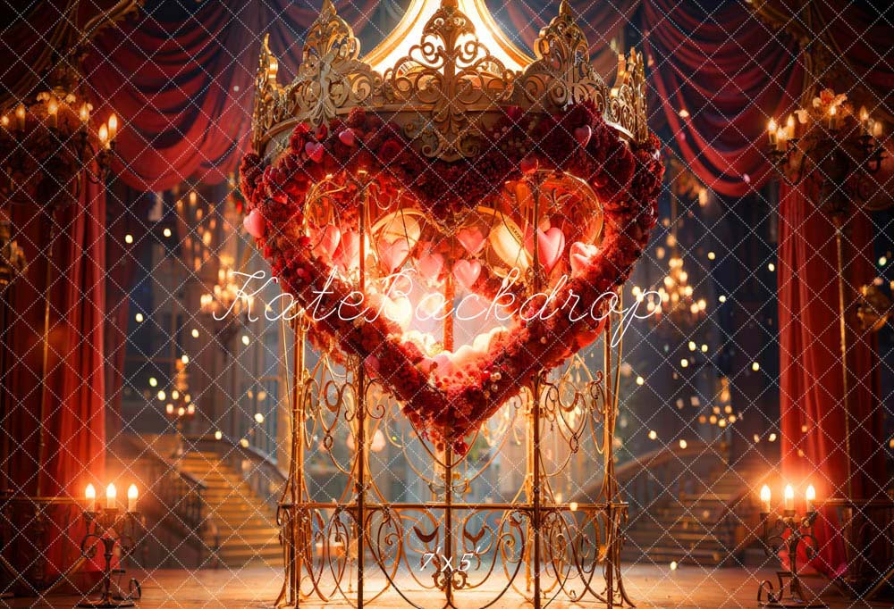 Fondo de palacio de corona de rosa de amor del día de San Valentín diseñado por Chain Photography