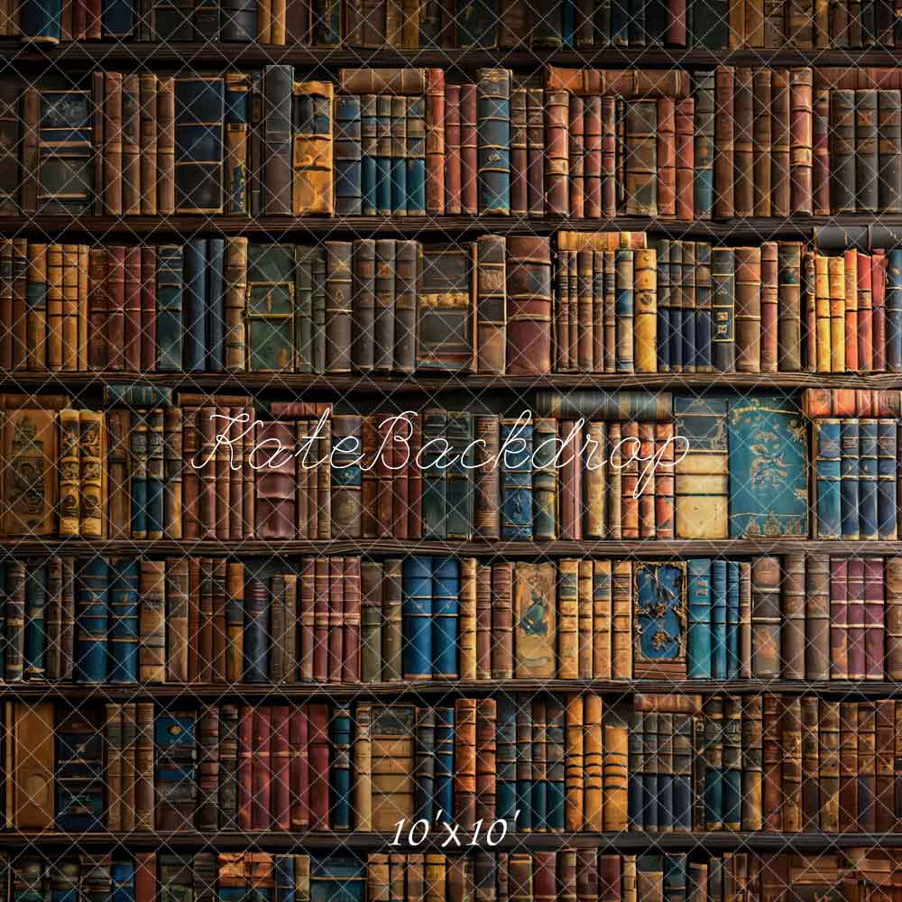 Retro Boeken Wall Backdrop Ontworpen door Chain Fotografie