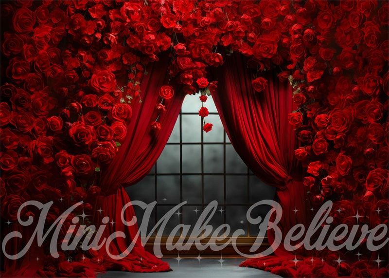 Kate Valentine's Day Rose Curtains Backdrop Designed by Mini MakeBelieve