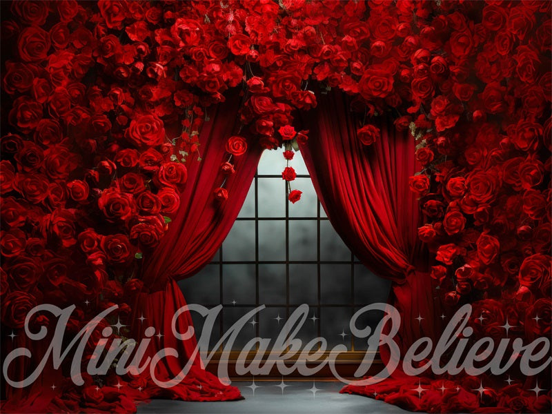 Kate Valentine's Day Rose Curtains Backdrop Designed by Mini MakeBelieve