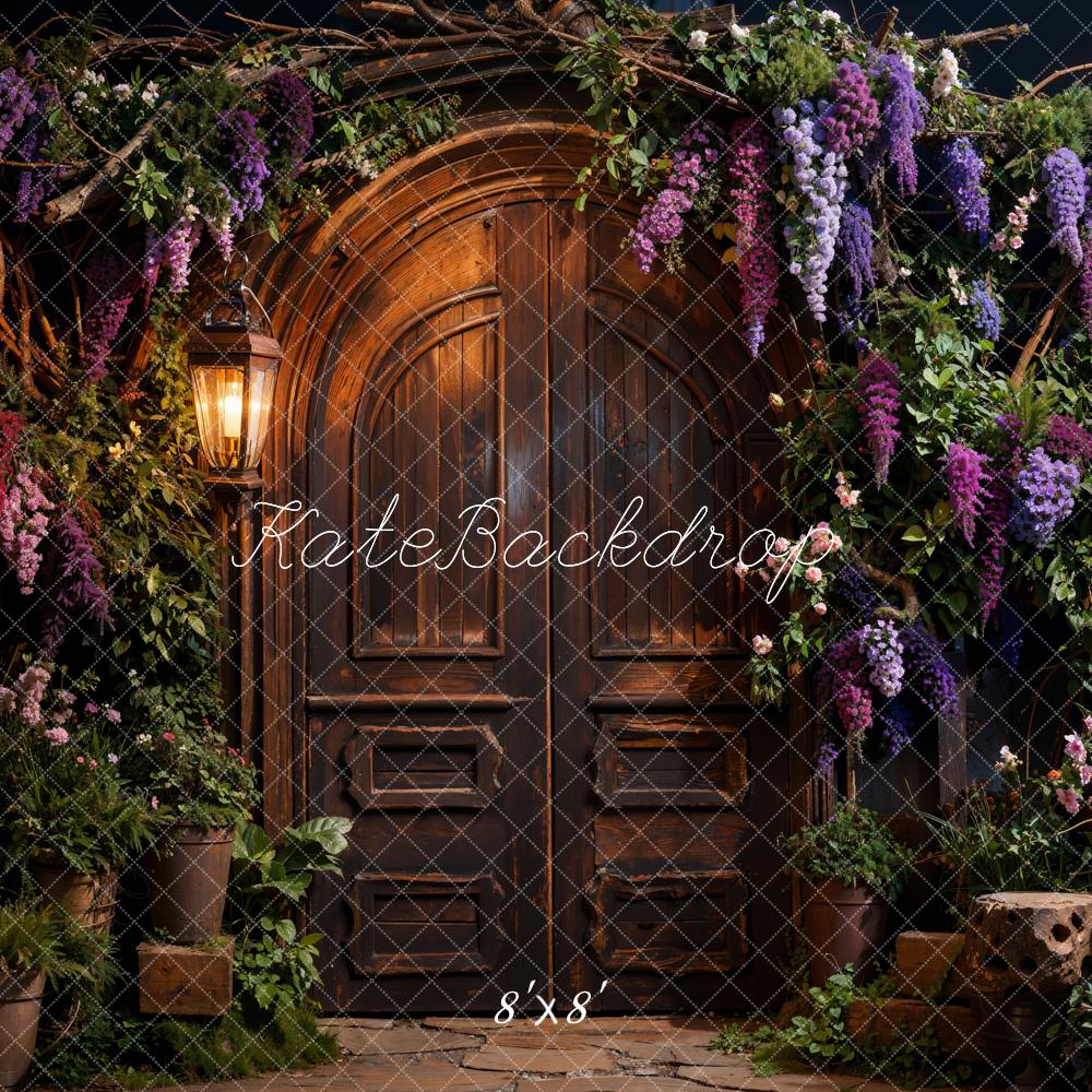 Kate Spring Wisteria Green Plant Metal Door Backdrop Designed by Chain Photography