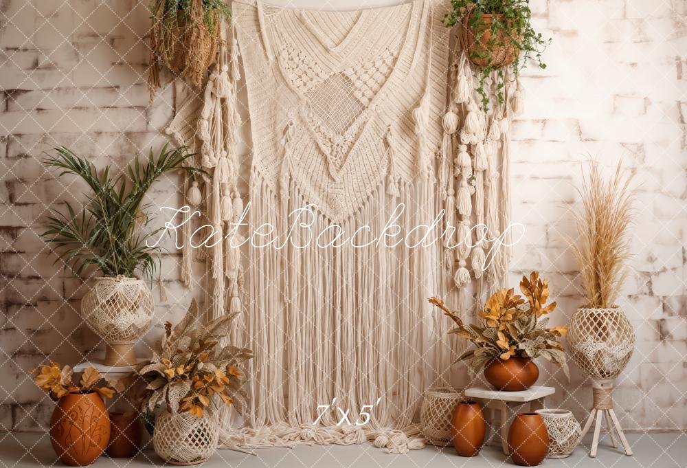 low maintenance plants for hanging baskets Lightning Deal #2 Kate Boho Flower Pot Lace Wall Hanging Backdrop Designed by Emetselch, 7x5ft(2.2x1.5m)