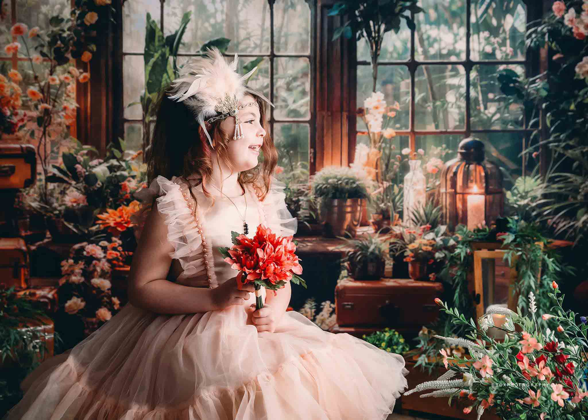 Lente Groene Plant Venster Foto Achtergrond Ontworpen door Chain Photography