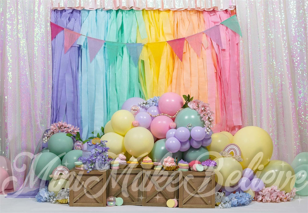 Fondo de fiesta de cumpleaños de primavera diseñado por Mini MakeBelieve