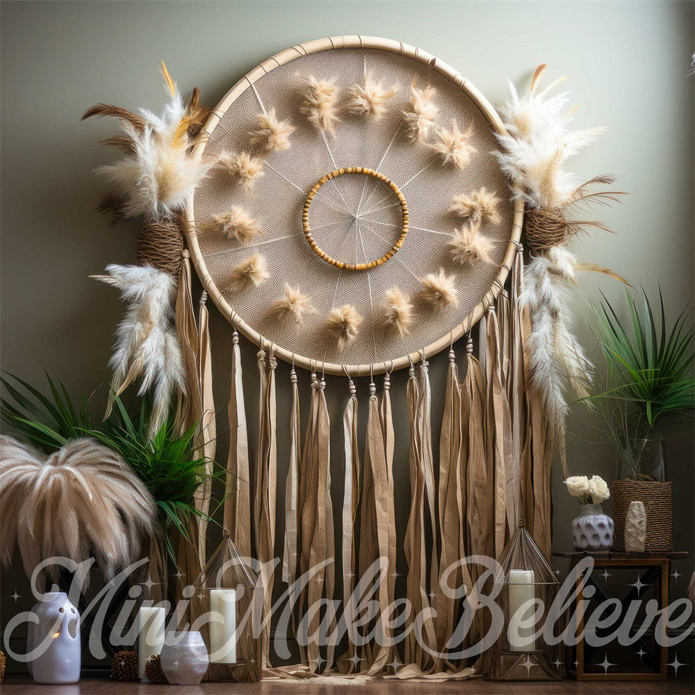 Fondo de atrapasueños de macramé bohemio diseñado por Mini MakeBelieve