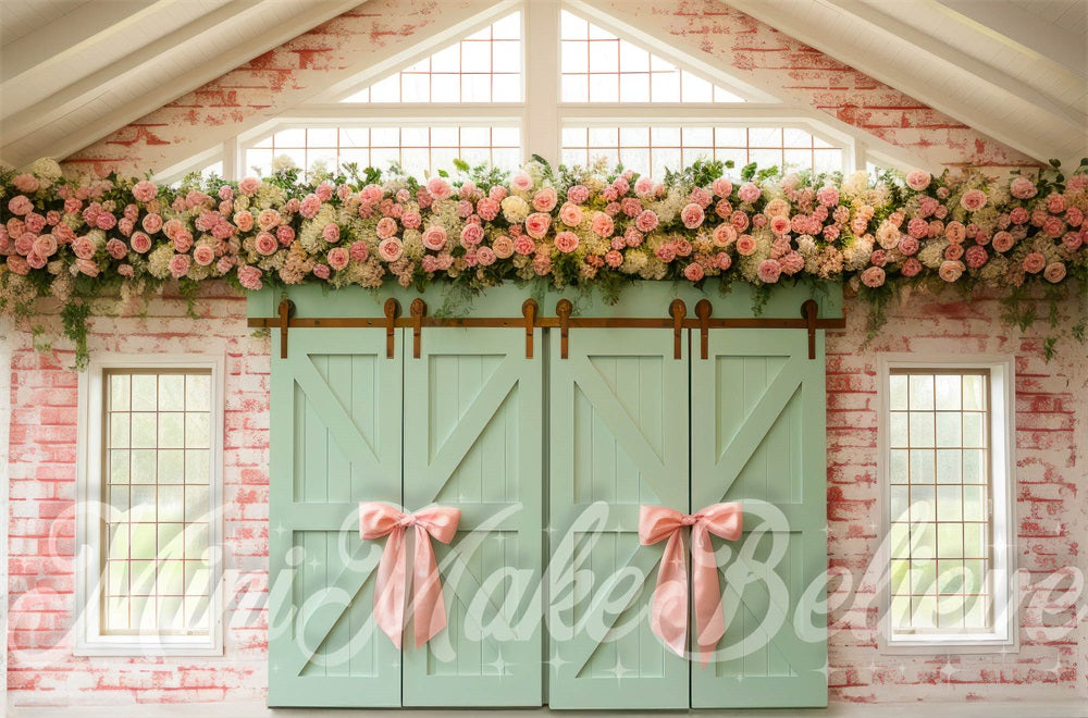 Kate Pastel Barn Valentine Easter Spring Backdrop Designed by Mini MakeBelieve