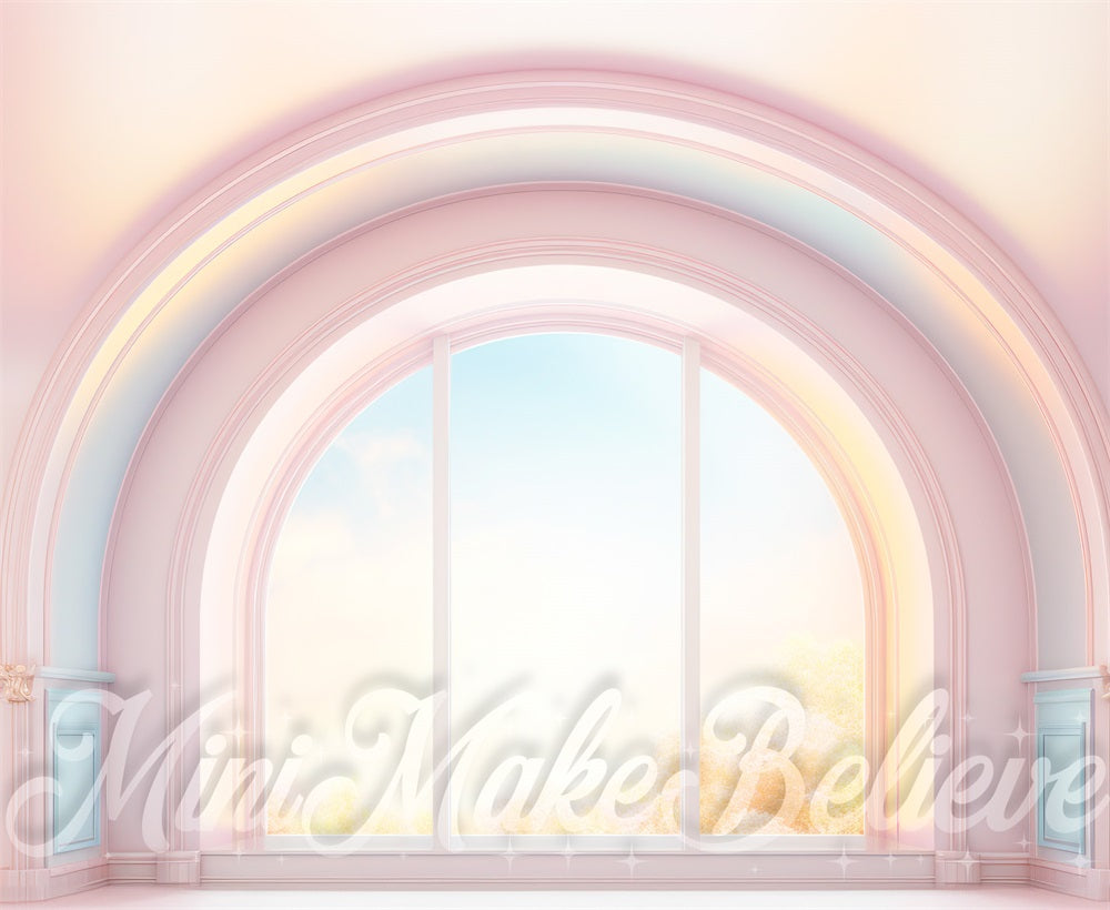 Kate Spring Easter Pastel Rainbow Window Backdrop Designed by Mini MakeBelieve
