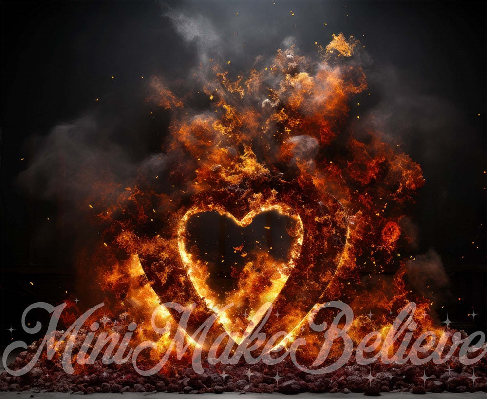 Fondo de corazones y fuego diseñado por Mini MakeBelieve