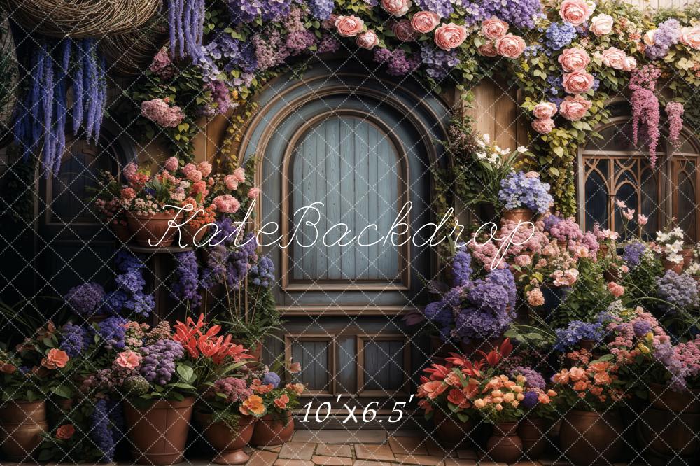 Lentebloemen Houten Deurachtergrond Ontworpen door Chain Photography