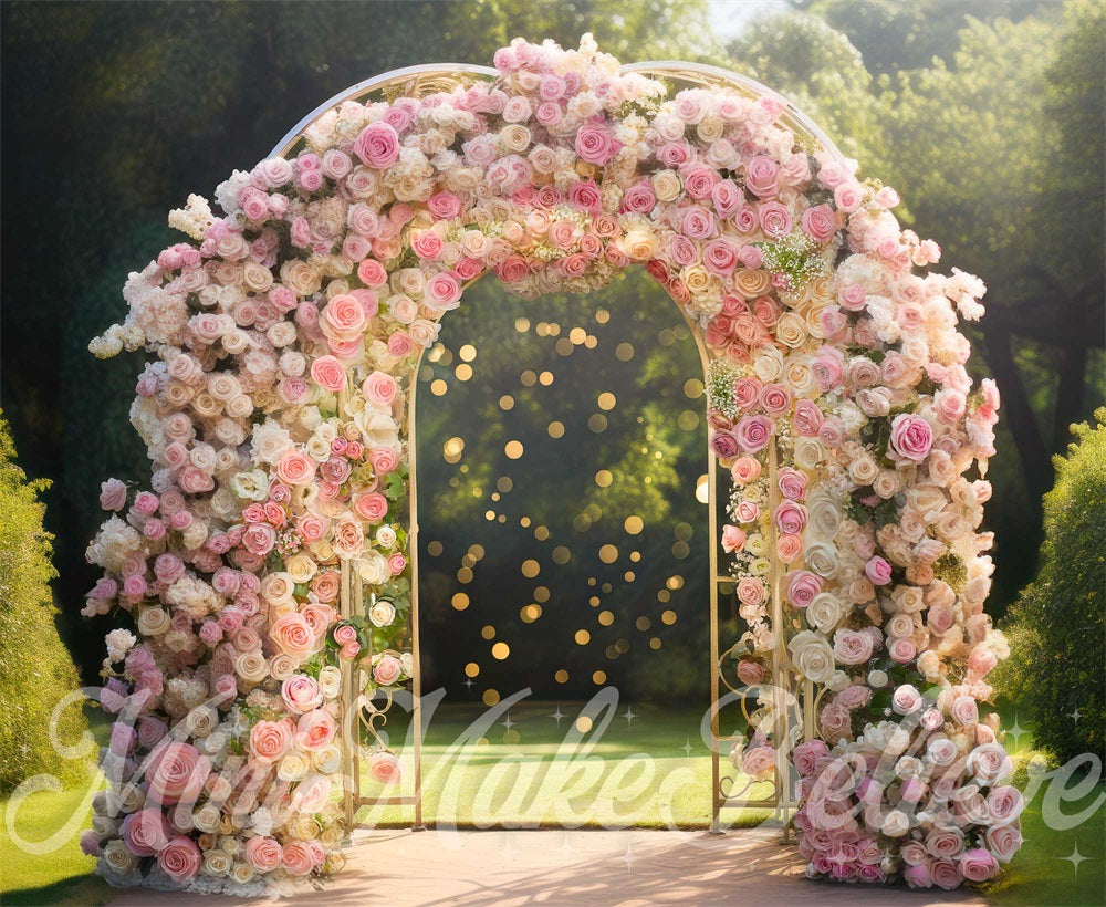 Lente Rose Boog Foto Achtergrond Ontworpen door Mini MakeBelieve